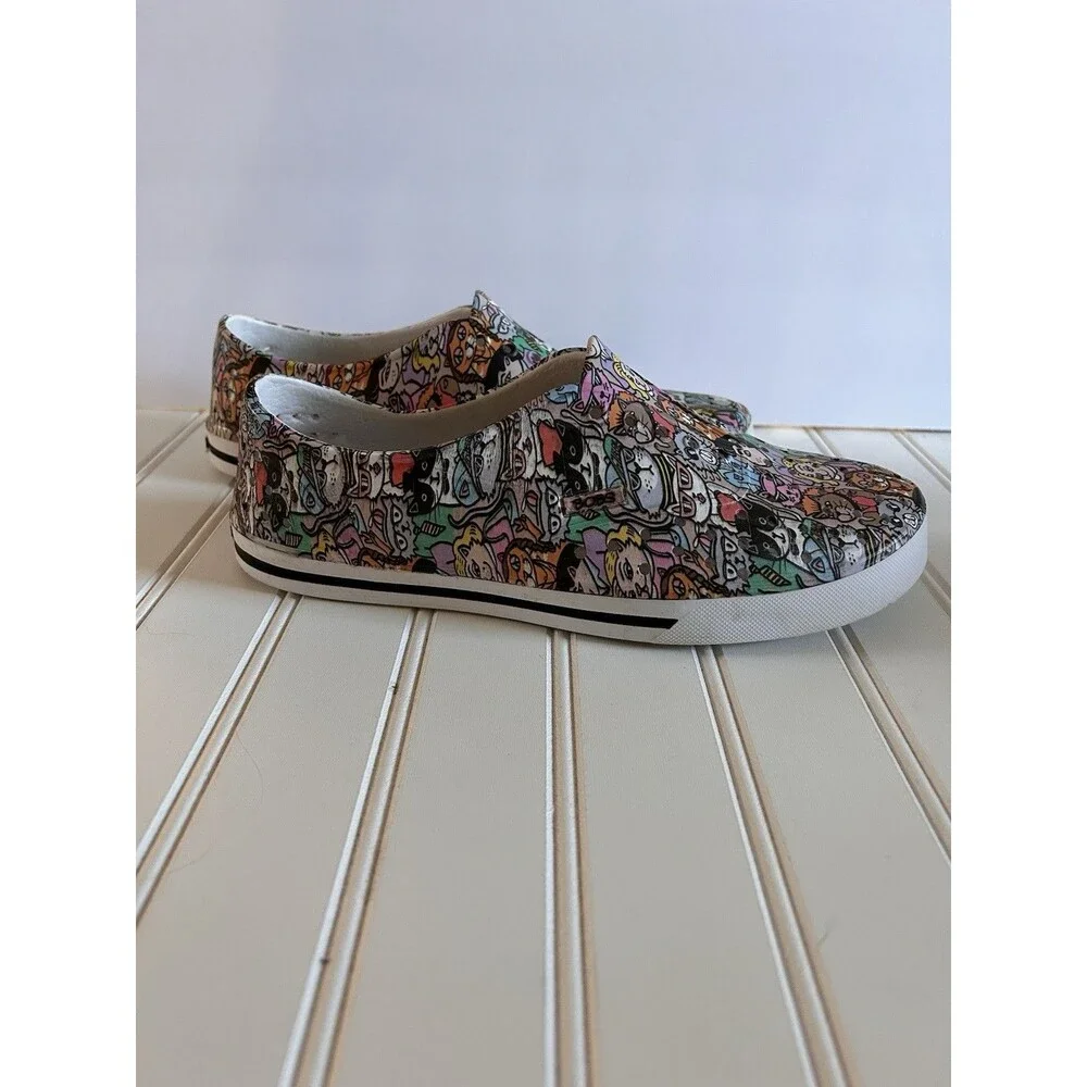 Skechers BOBS Aquamenace Cat Print Shoes Women Sz 9 Slip On EVA Foam Rubber Flat - Picture 11 of 13